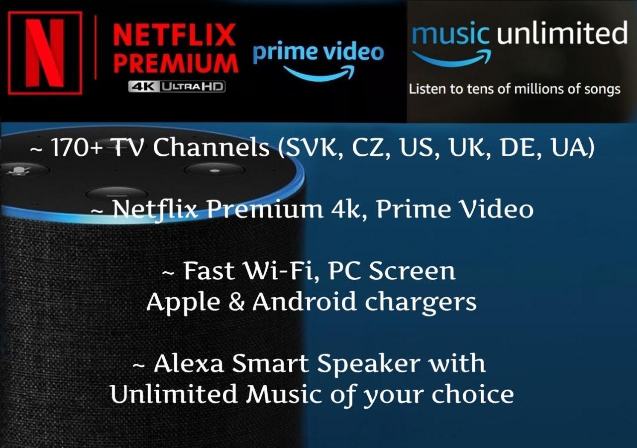 E2 Luxury Oldtown Apt - 2X Parking, Foodstore, Pcscreen, Netflix, Unlimited Music, Crib, Babychair, Fastwifi, Aircon Košice Esterno foto